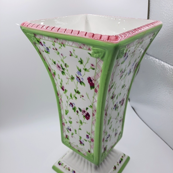 Laura Ashley Ceramic Floral Painted Flower Vase - Picture 6 of 10